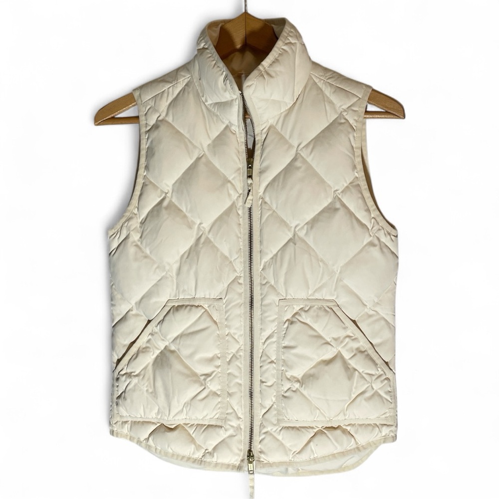 V9- J. Crew Women’s Xxs Off-White Quilted Vest